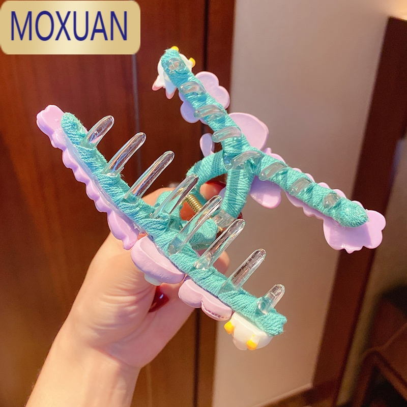 moxuan儿童卡通抓夹女孩网红发夹鲨鱼夹发卡女童后脑勺可爱盘发夹子