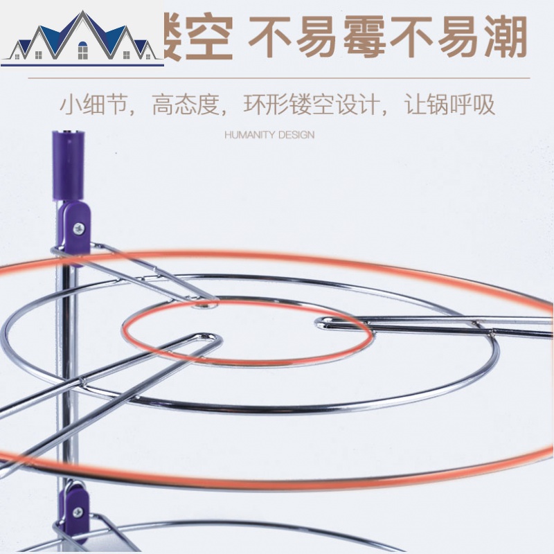 不锈钢厨房置物架落地多层三角收纳锅架转角架家用微波炉放锅架子 三维工匠高清大图