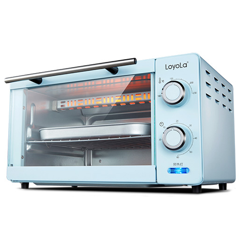 loyola忠臣lo11l烤箱家用小烤箱多功能全自动小型电烤箱迷你蓝色