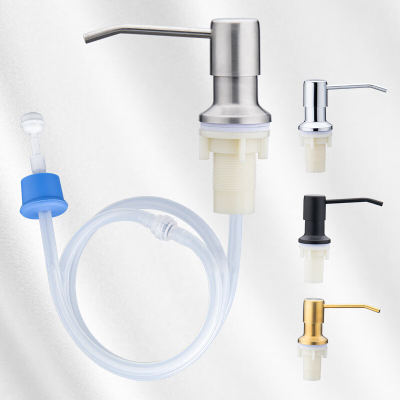 谋福 皂液器厨房水槽用 洗洁精按压瓶压取器 1.2米硅胶延长管(无泵头)高清大图