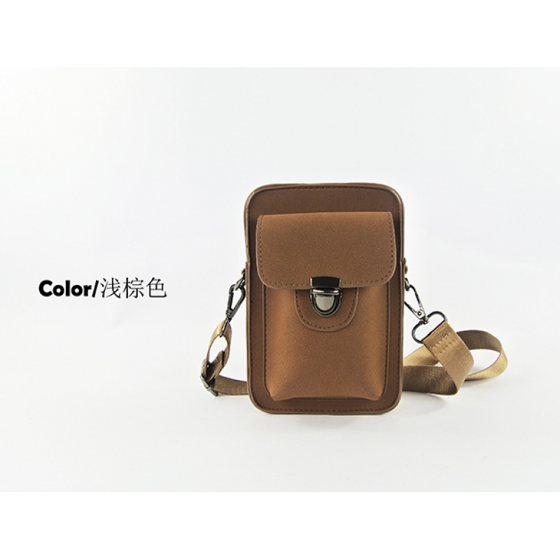 手机包复古磨砂皮拉链多功能迷你斜挎包男女适用逛街装手机小腰包
