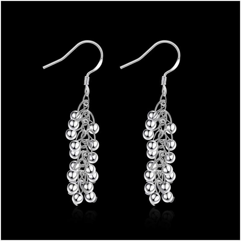 E008Women silver plated earring镀925纯银长款时尚个性耳环耳饰