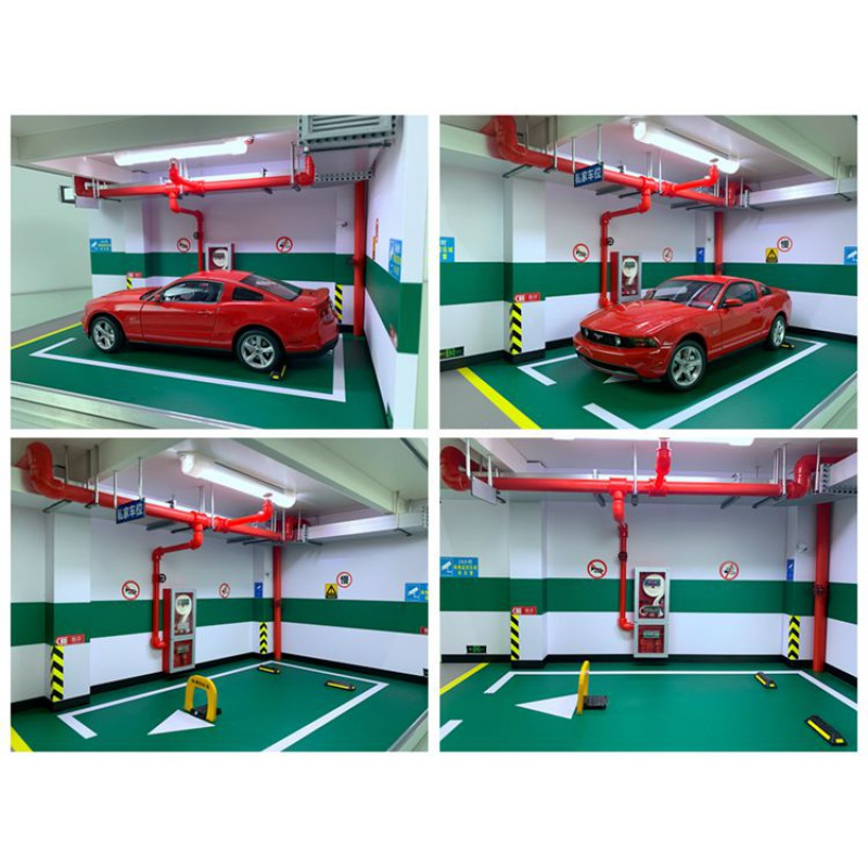 118合金汽车模型仿真地下车库停车场单车位儿童玩具场景展示盒