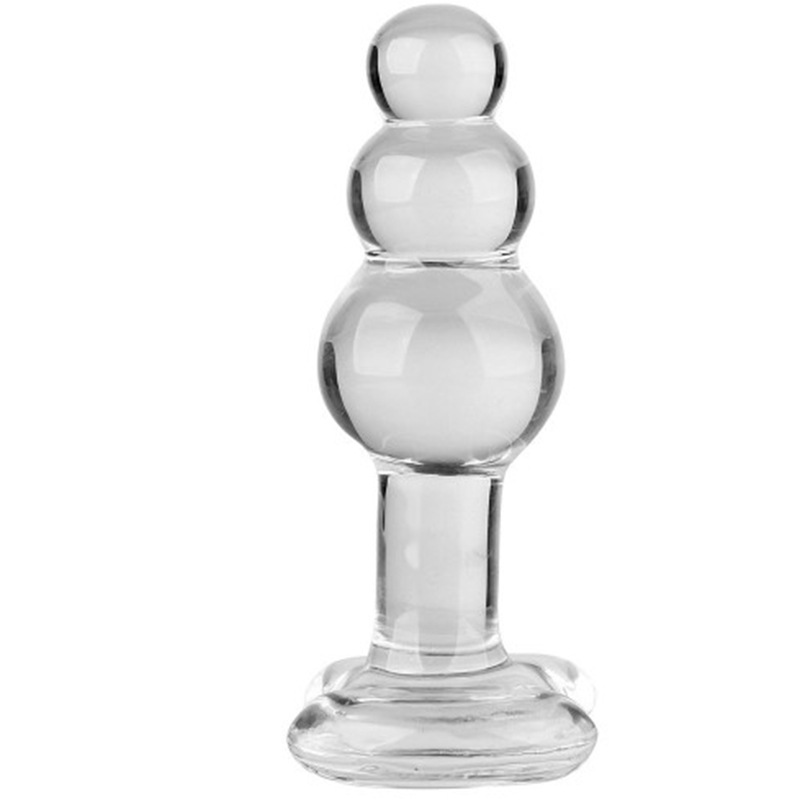 水晶玻璃情用品后庭肛塞性工具菊花刺激夫妻激情透明阳具冰火按摩 金色高清大图