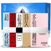 [全彩60只装]玖悦动感组合玻尿酸乳胶避孕套 超薄倍滑螺纹凸点大颗粒呵护有来有去YLYQ安全套