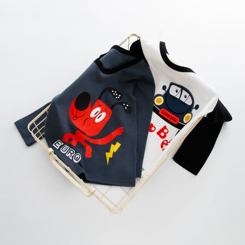 儿童长袖T恤 纯棉针织衫中小童男童女童男衣童装上衣打底衫女春季秋季图片