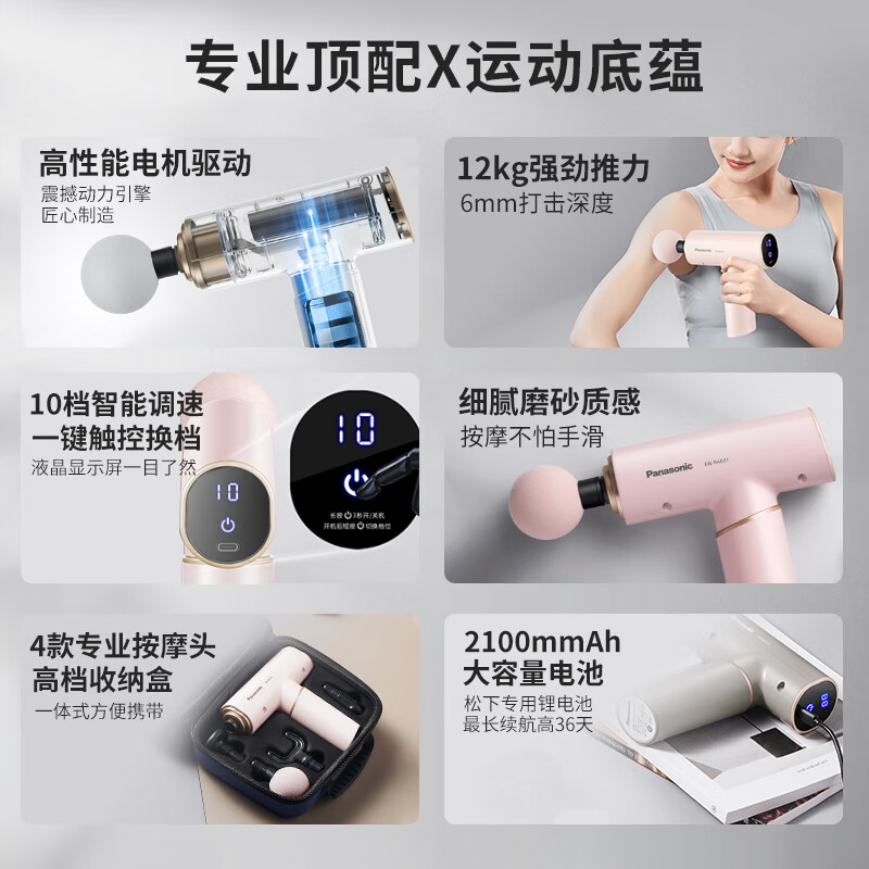 松下(Panasonic) 筋膜枪 EW-RAD21 灰色 计价单位:台高清大图