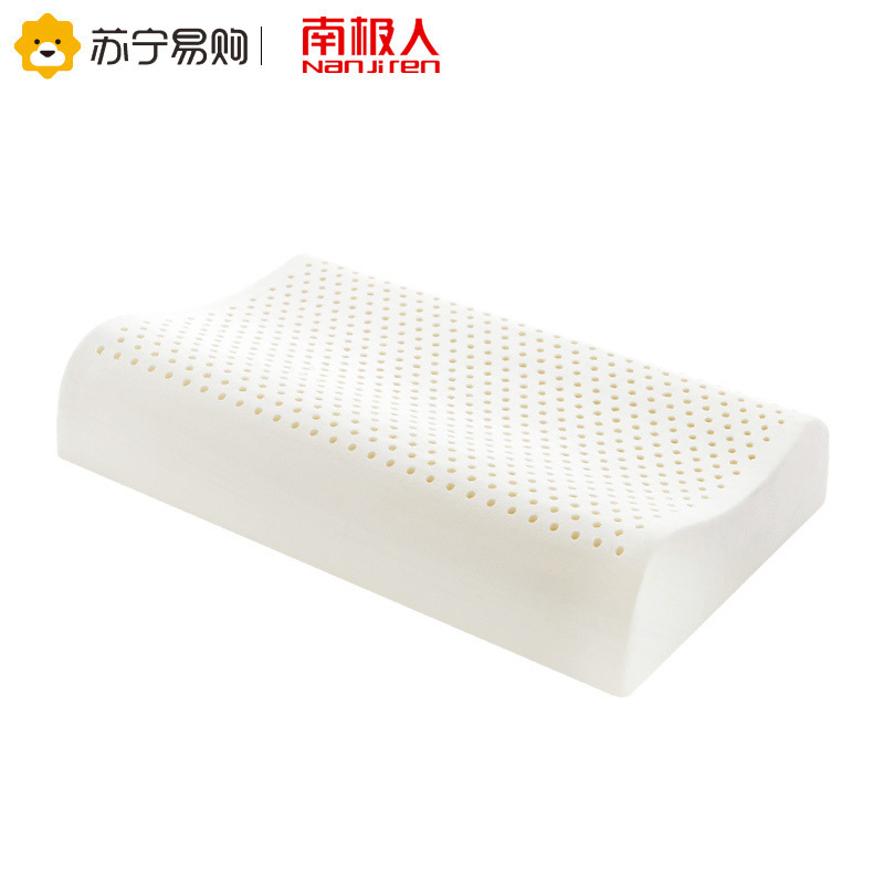 南极人(NanJiren)泰国天然乳胶枕头防螨抑菌睡眠枕头单人学生成人高低记忆枕芯舒适波浪标准款