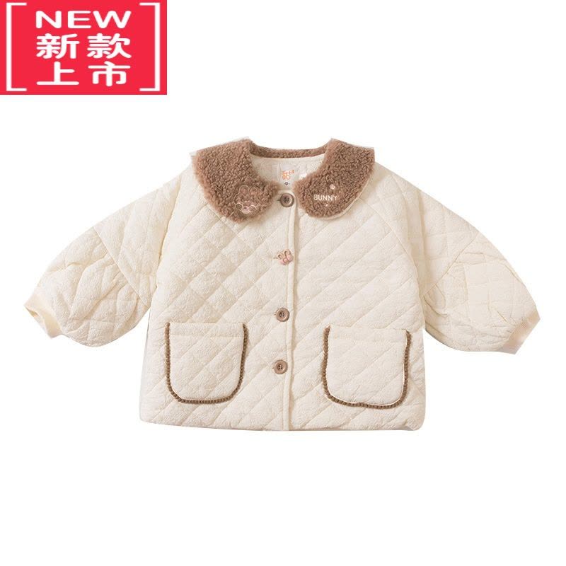 可莉允女童加绒棉服外套秋冬季2022新款儿童棉袄女宝宝洋气冬装加厚棉衣图片