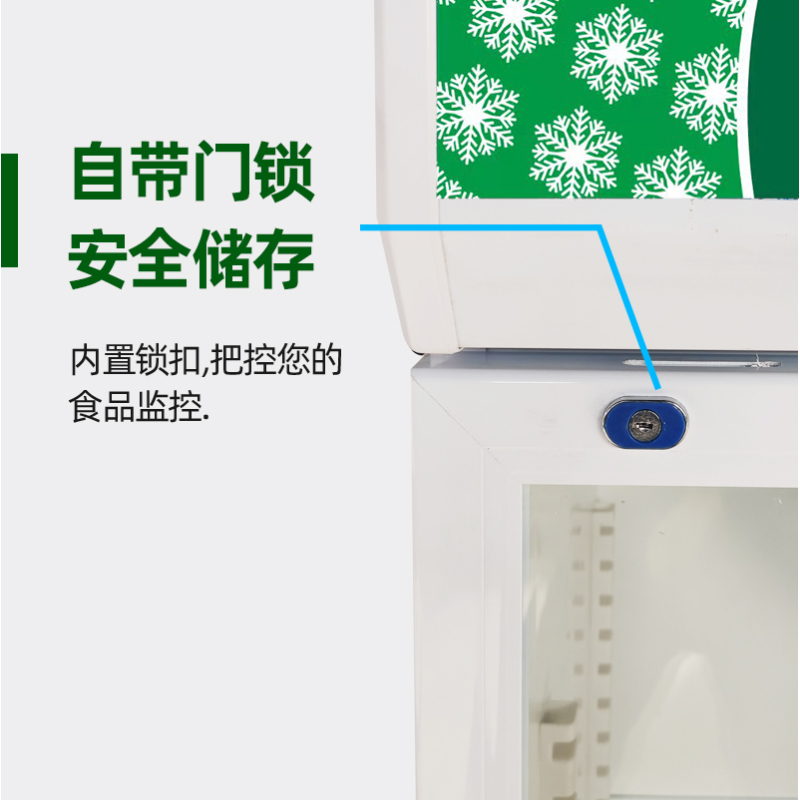 扬子100L食品留样柜带锁透明学校食堂单位酒店幼儿园留样柜冰箱展示柜保鲜柜小冰箱500*500*930mm