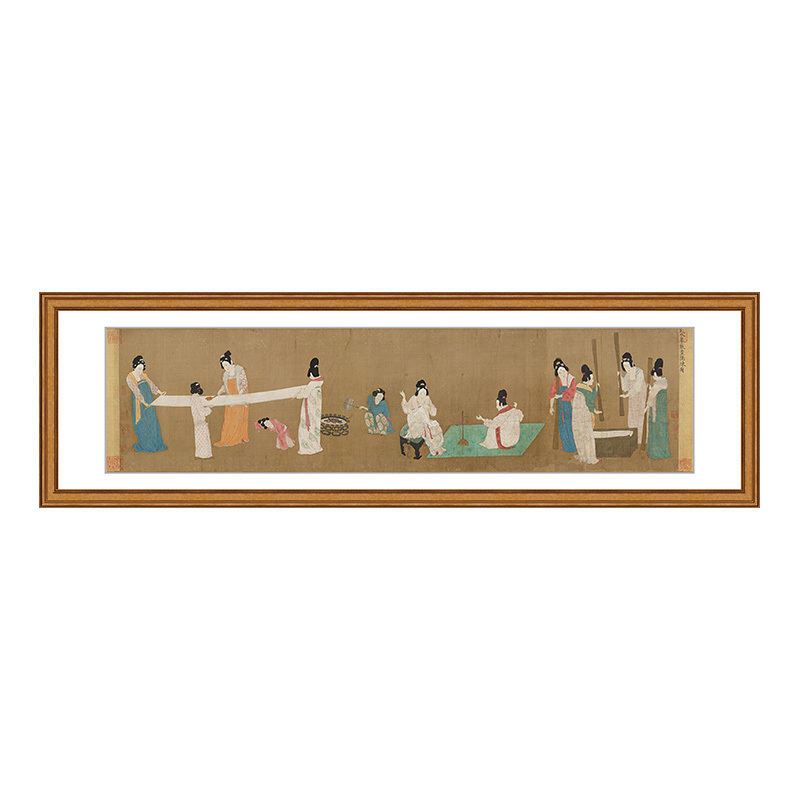172挂画北宋 赵佶 摹捣练图中国古画十大名画仕女图装饰挂画客厅沙发背景榻榻米书房文艺挂画中式装饰画