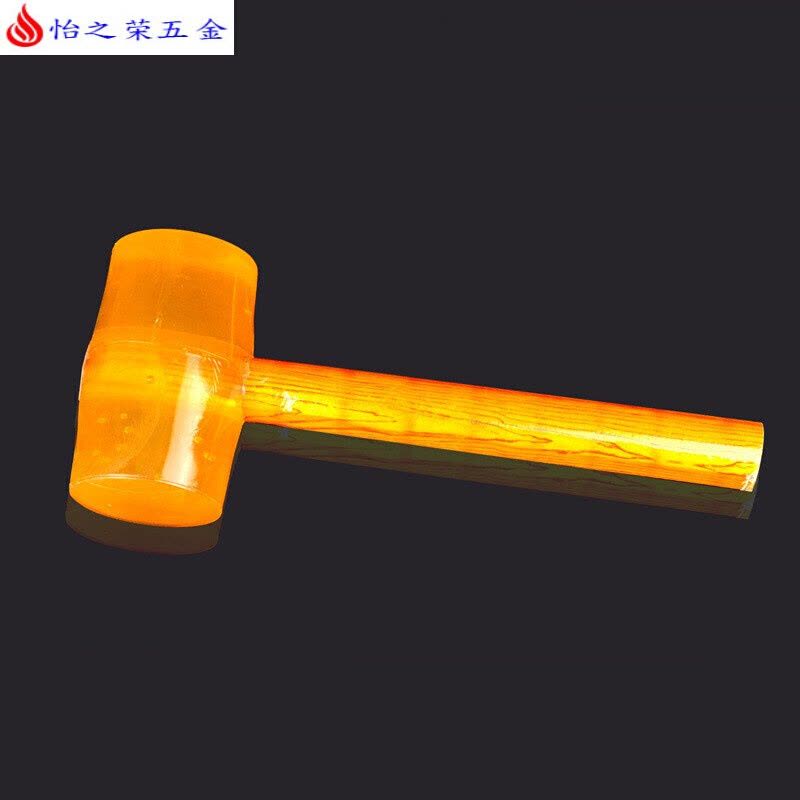 透明塑料榔头橡胶锤大小木柄香槟锤瓷砖装修橡胶 双色皮锤25#(短柄)图片