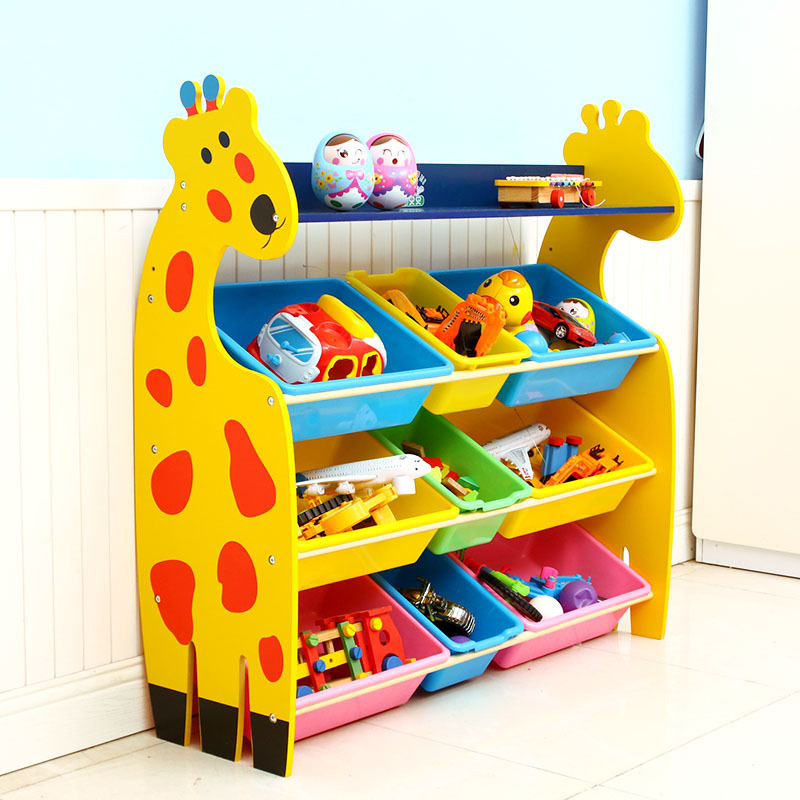 智扣玩具收纳架幼儿园玩具柜宝宝玩具架卡通玩具收纳柜宜家儿童书架