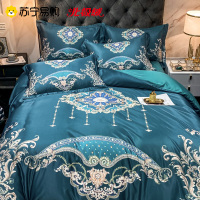 北极绒(Bejirog)四件套冰丝提花刺绣床上用品冰丝刺绣大板印花