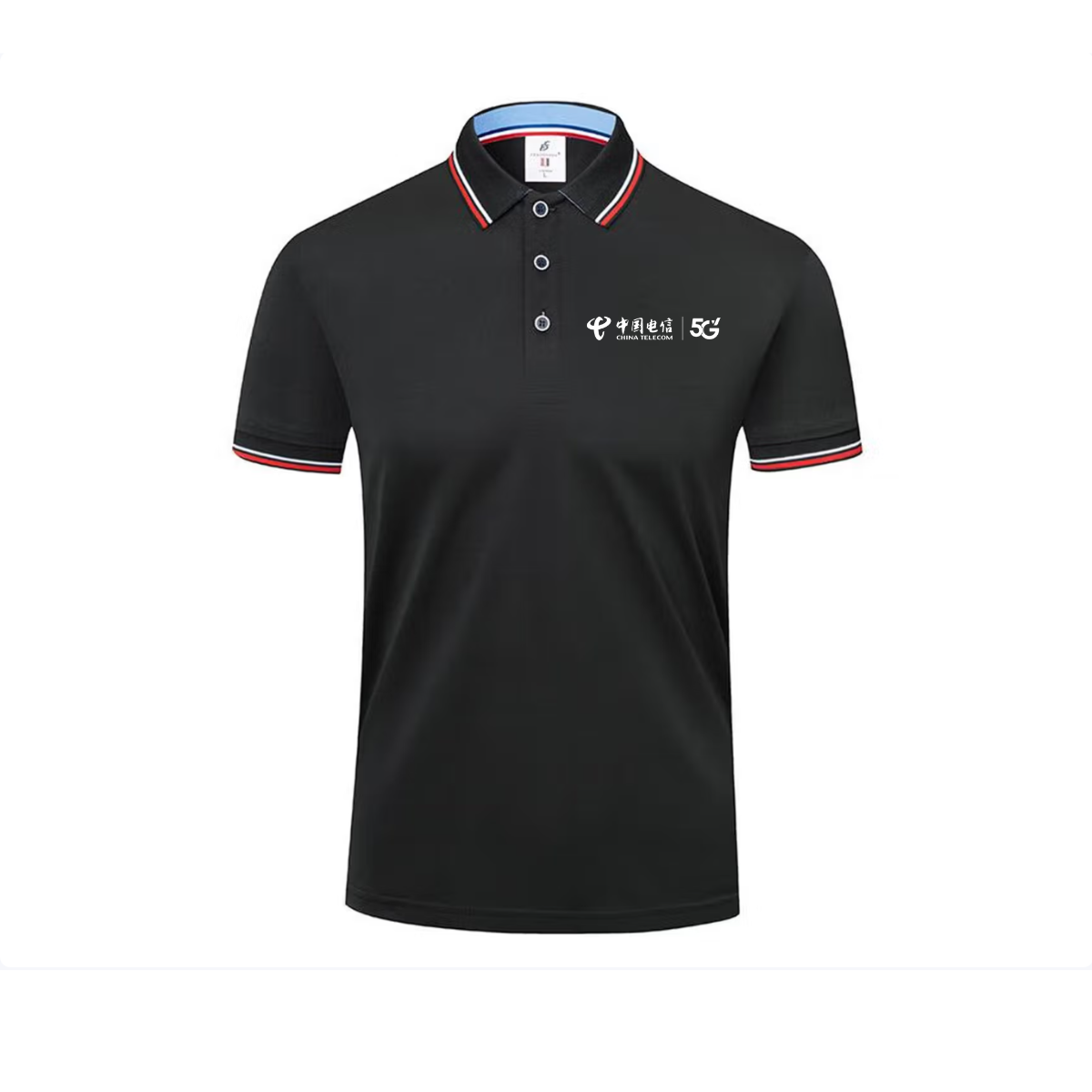 Soft Bloom精仿棉文化团服POLO衫广告衫 黑色双拼