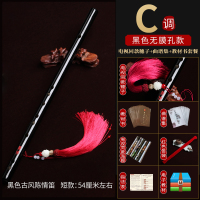 陈情令同款笛子竹笛初学乐器自学横笛无膜孔专业高档精制演奏笛子 黑色陈情【C调】-送：电视同款穗子+动漫曲谱集+教材书套餐
