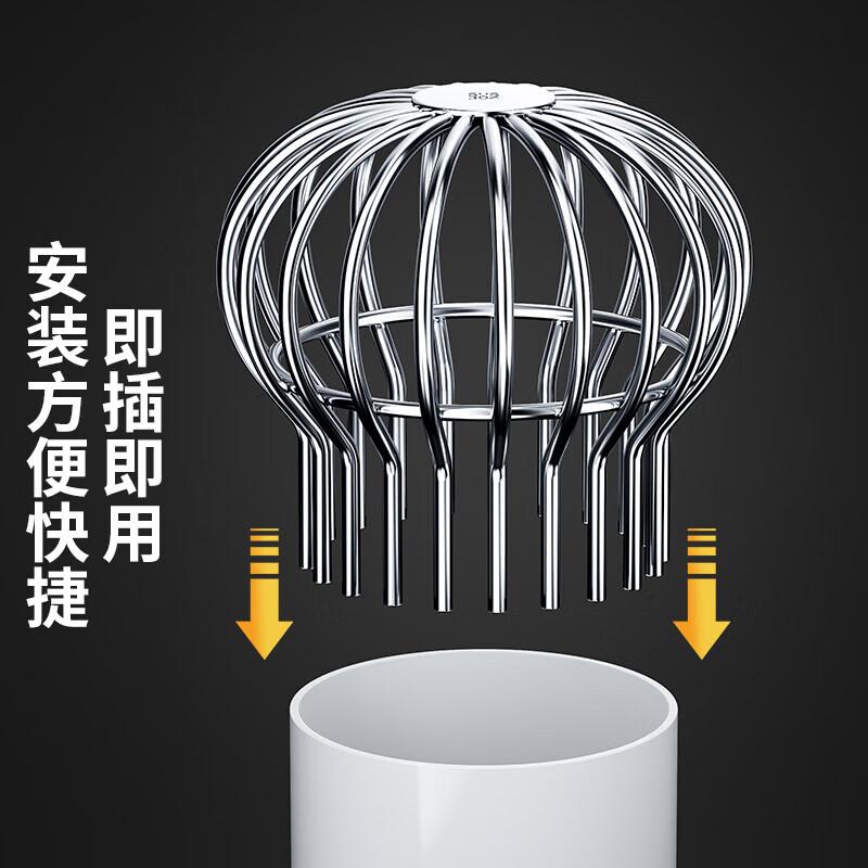 304不锈钢天台地漏防堵网下水道过滤网天沟屋面下水楼顶屋顶阳台 [304不锈钢]加粗网罩地漏 110管径[适用110-1高清大图