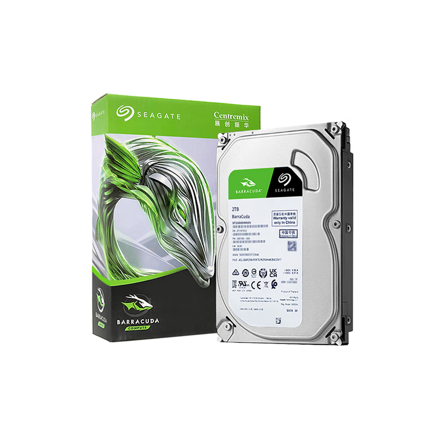 希捷 台式机硬盘 2TB 5400转 256MB 机械硬盘 SATA 希捷酷鱼系列3.5英寸高清大图