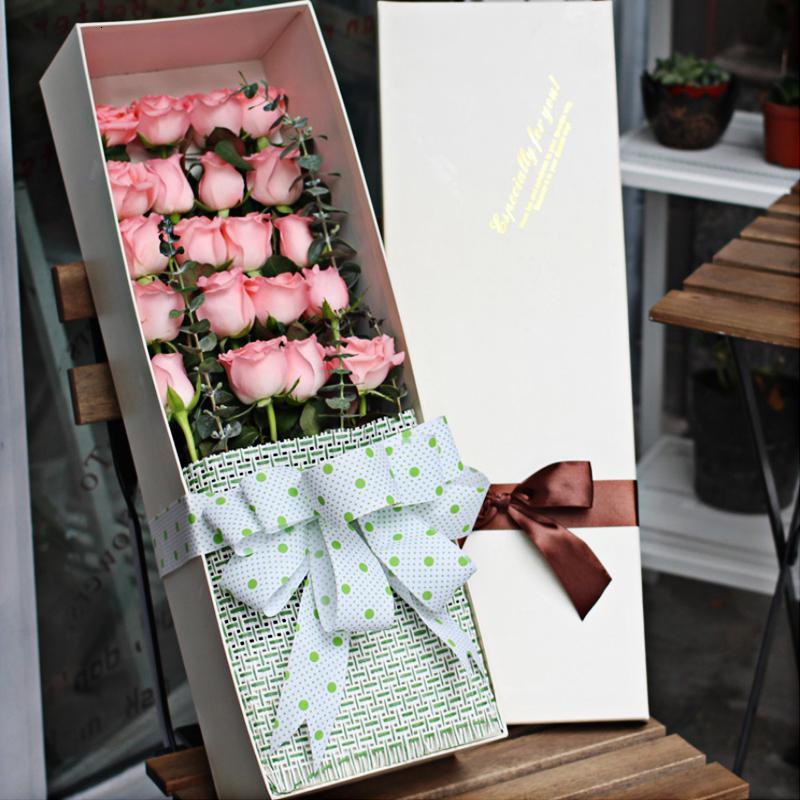 19朵红玫瑰盒装花礼盒鲜花女友生日别礼物速递情人节惊喜