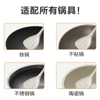 苏泊尔(SUPOR) 硅胶锅铲煎铲炒菜铲漏勺不粘锅平底煎锅铲子耐高温护锅铲木质手柄铲勺厨具 KT02AR10