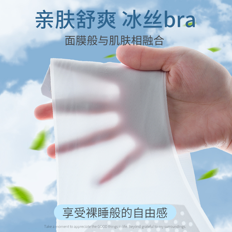 浪莎无痕内衣女夏季2025新款小胸聚拢显大超薄冰丝无钢圈美背文胸高清大图