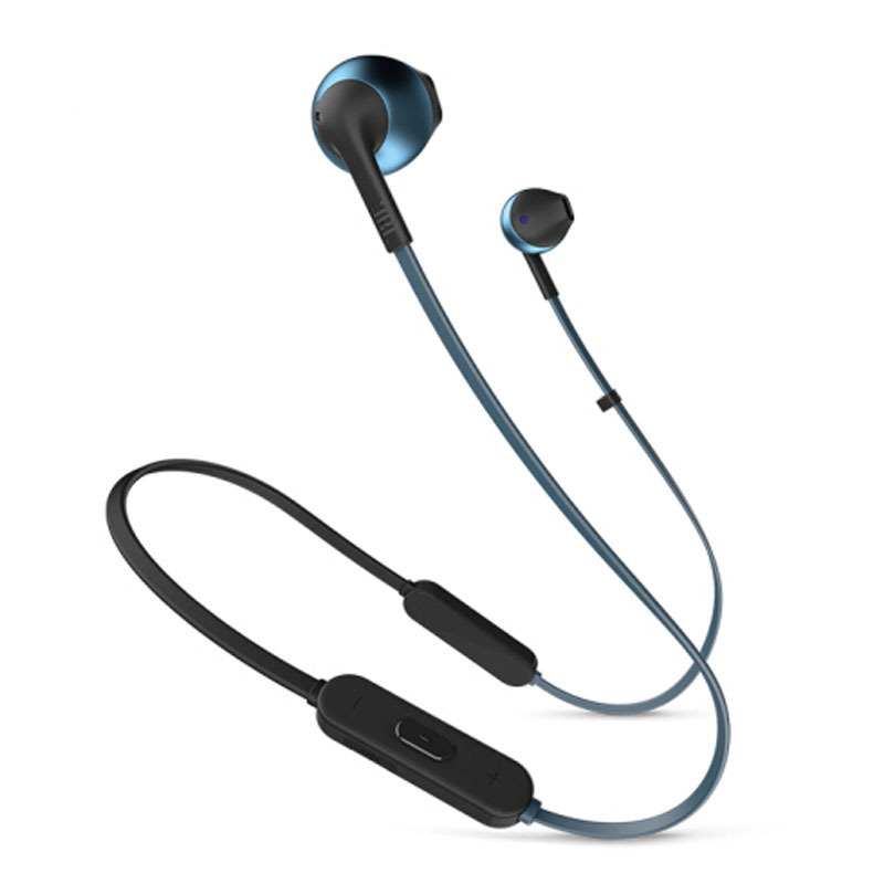 JBL TUNE205BT无线蓝牙耳机 运动耳机 T205BT半入耳式音乐耳机 带麦手机可通话 靛蓝色