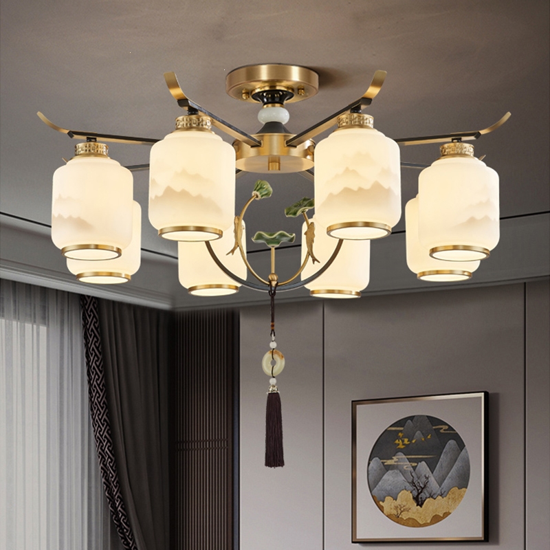 新中式吊灯魅扣客厅灯中国风禅意卧室餐厅吸顶灯现代简约吸吊家用