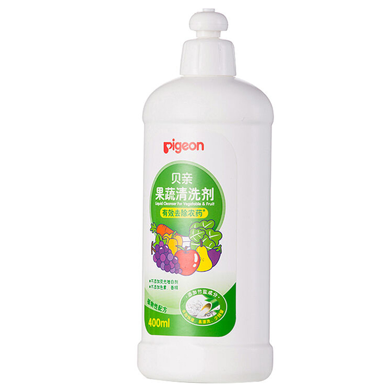 贝亲(Pigeon) 果蔬清洗剂 婴儿水果蔬菜辅食清洗液 有效去除农药 宝宝果蔬清洁剂 MA64瓶装400ML