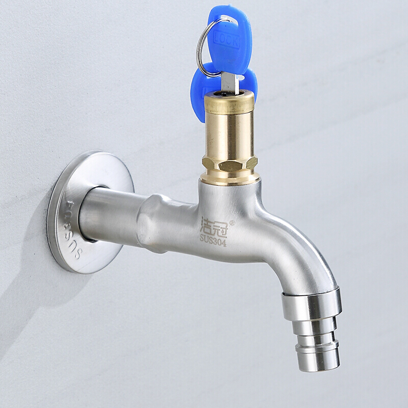 带锁的水龙头户外钥匙全铜家用洗衣机室外防偷水防冻4分6分安心抵