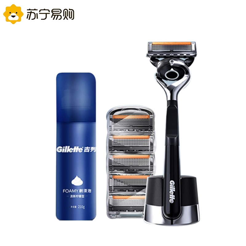 吉列锋隐5致顺剃须刀手动男刮胡刀吉列锋速6刀头五层刀片非电动礼盒套装