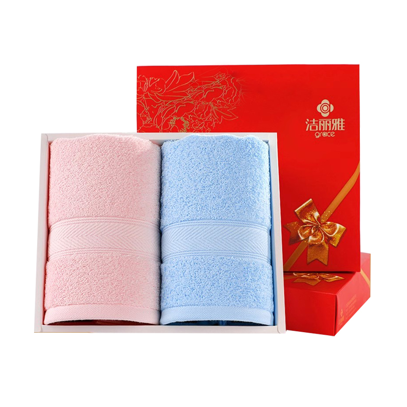 洁丽雅柔彩全棉面巾 两件套JLY-TZ022