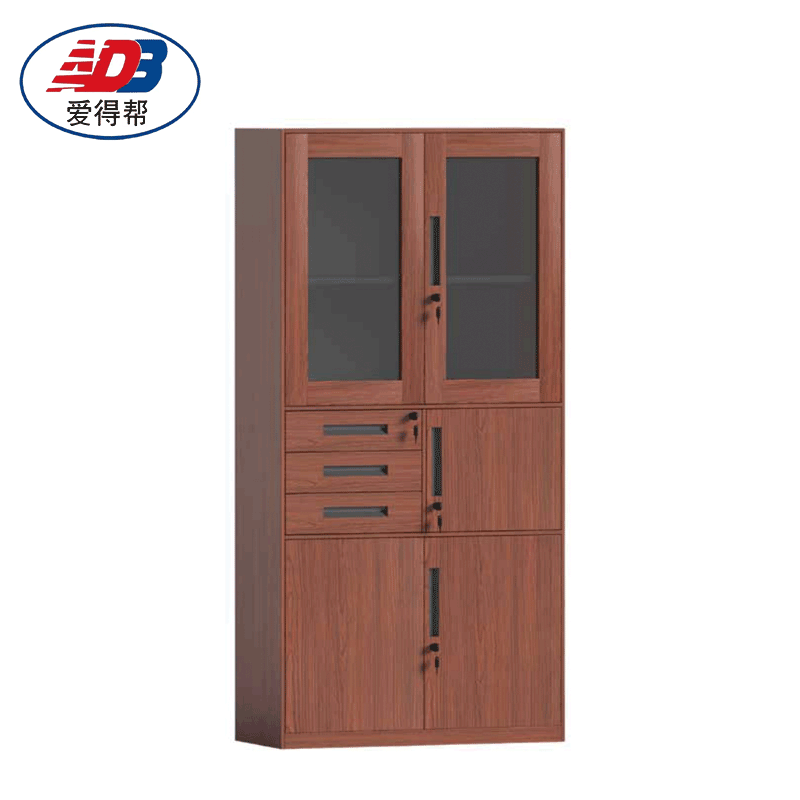 爱得帮仿木纹偏三屉铁皮柜 900*400*1850mm 组高清大图