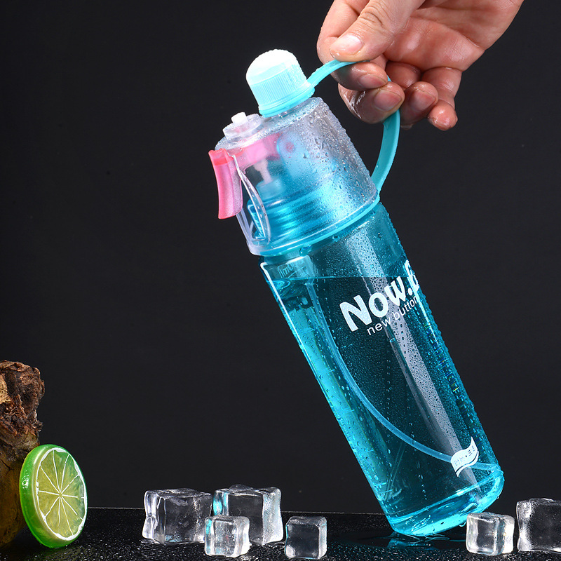 创意塑料杯户外运动喷雾杯儿童水杯礼品杯子400ml 定制logo 100个起购