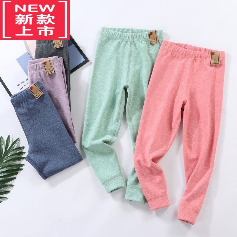 可莉允2022冬季新款儿童校服器炫彩保暖裤双面磨毛童装保暖裤图片