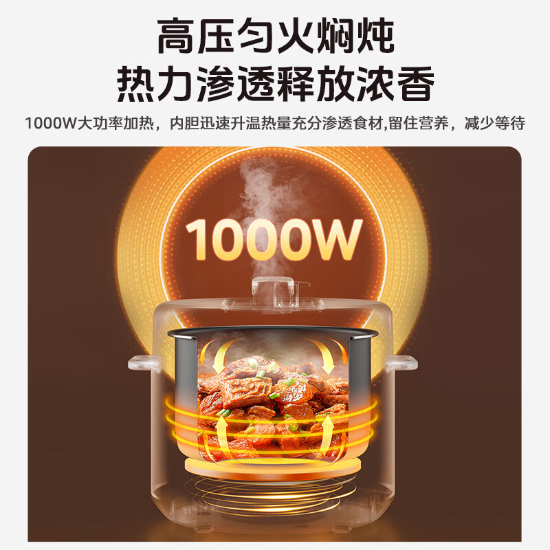 美的(Midea)电压力锅5升双胆家用高压锅全自动智能煲汤煮饭煮粥锅电饭煲4-6人 MY-E5329高清大图