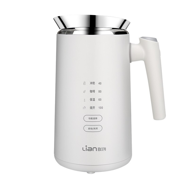 联创(Lian)电热水壶RS触摸面板智能温控小型便携保温热水壶0.7L 白色