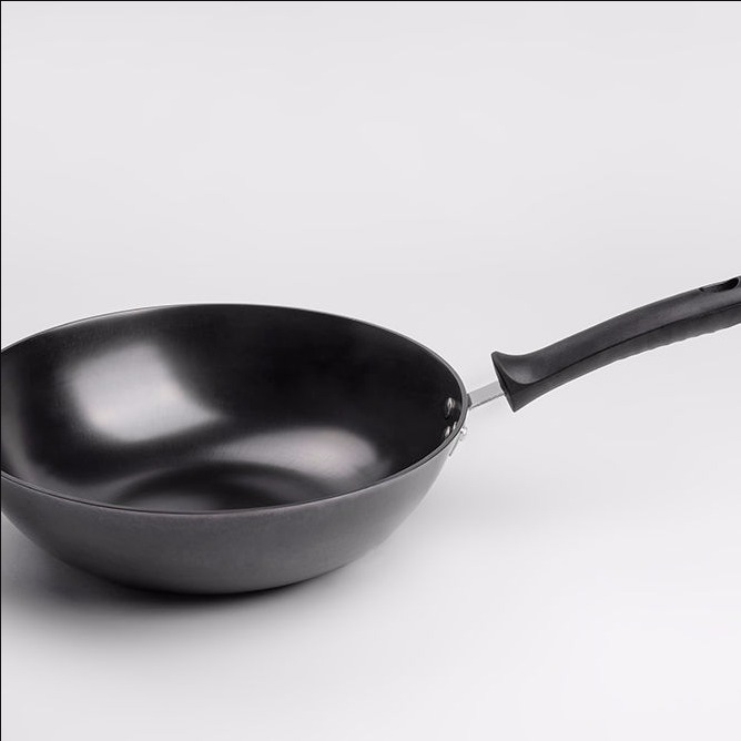 优铸真不锈铁锅无涂层不生锈炒锅可立盖生铁不粘锅家用中式铸铁锅