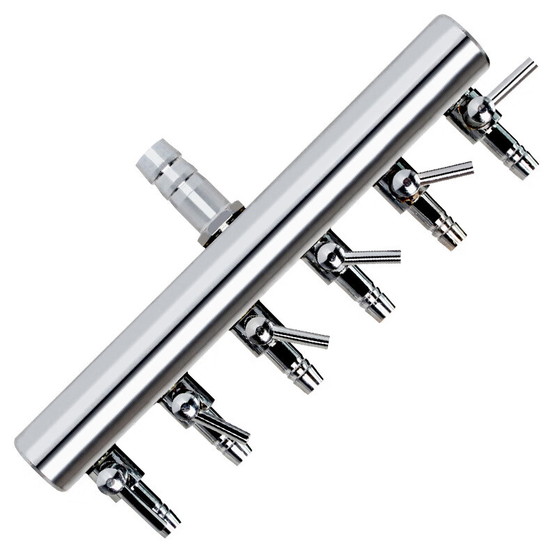 鸣固 鱼缸增氧泵分流器气量调节阀管充氧机分流器 10转4mm八孔分流头高清大图