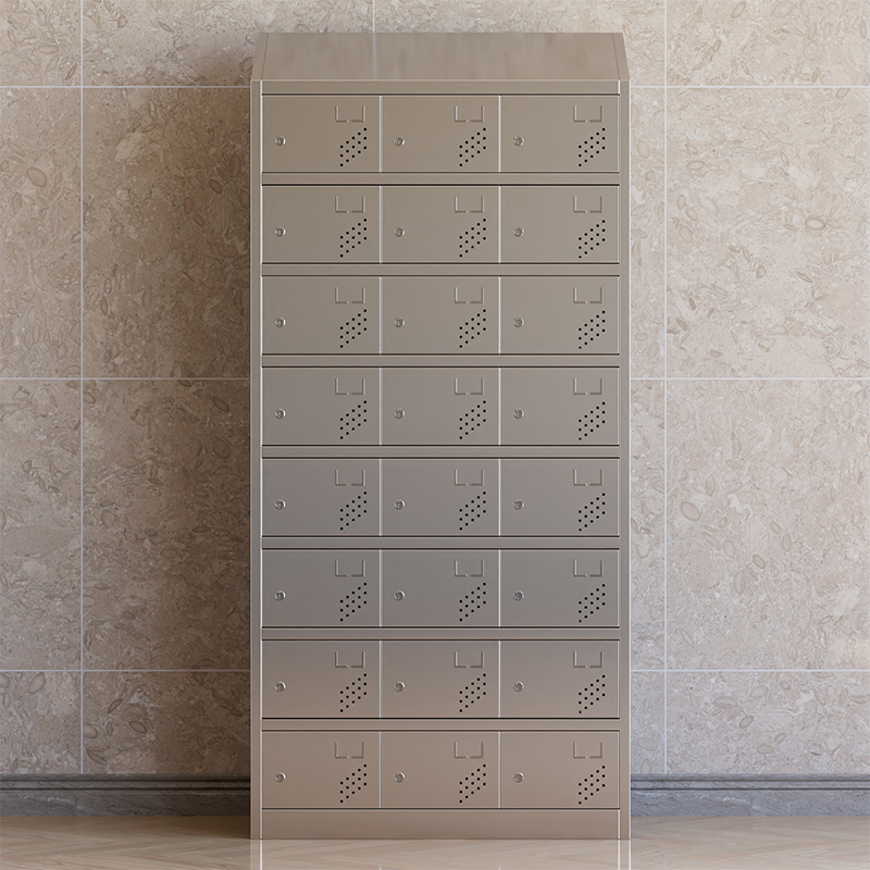 臻远 ZY4111420 304不锈钢斜顶更衣柜员工宿舍储物柜 二十四门更衣柜高清大图