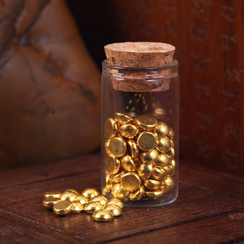 新金珠宝 黄金足金AU999.9金豆小金珠存钱罐 1.2克 (付款后3天内发货)