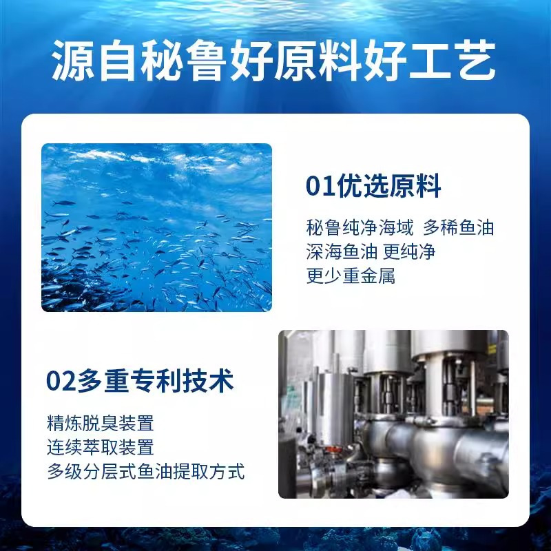 北京同仁堂内廷上用鱼油凝胶糖果秘鲁深海鱼油南极磷虾油*5瓶
