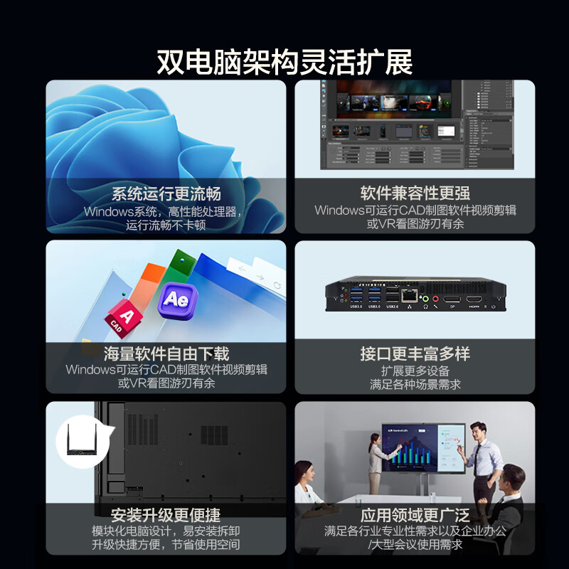 海信86英寸AI会议平板一体机触摸屏电子白板免驱4K投屏电视商显大屏电视 86XW5F高清大图