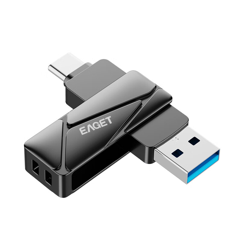 忆捷(EAGET)极速固态U盘USB3.2 Type-C双接口 读速500MB/S手机固态优盘 HS66-128G高清大图