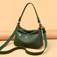 包包女包新款斜挎包女单肩包中年妈妈多隔层大气女包 浅灰色【赠送手包卡包】