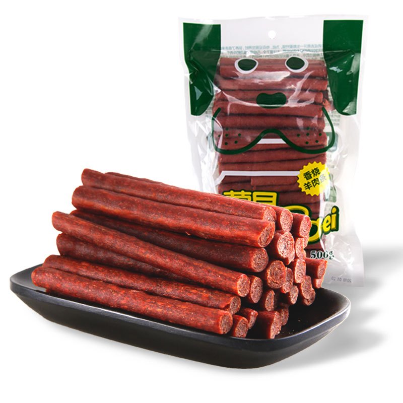[2件8折/3件7折]蒙贝香烧牛肉条500g 羊肉条 宠物食品狗狗训练狗零食大型犬牛肉棒