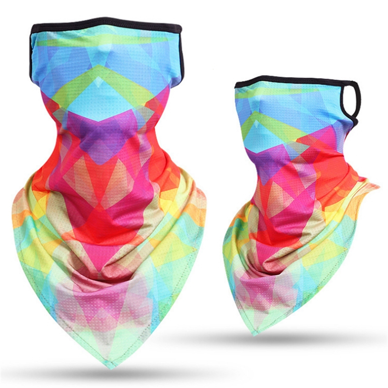 户外防晒三角面巾男夏钓鱼闪电客护脸颈冰丝面罩遮阳挂耳围脖套