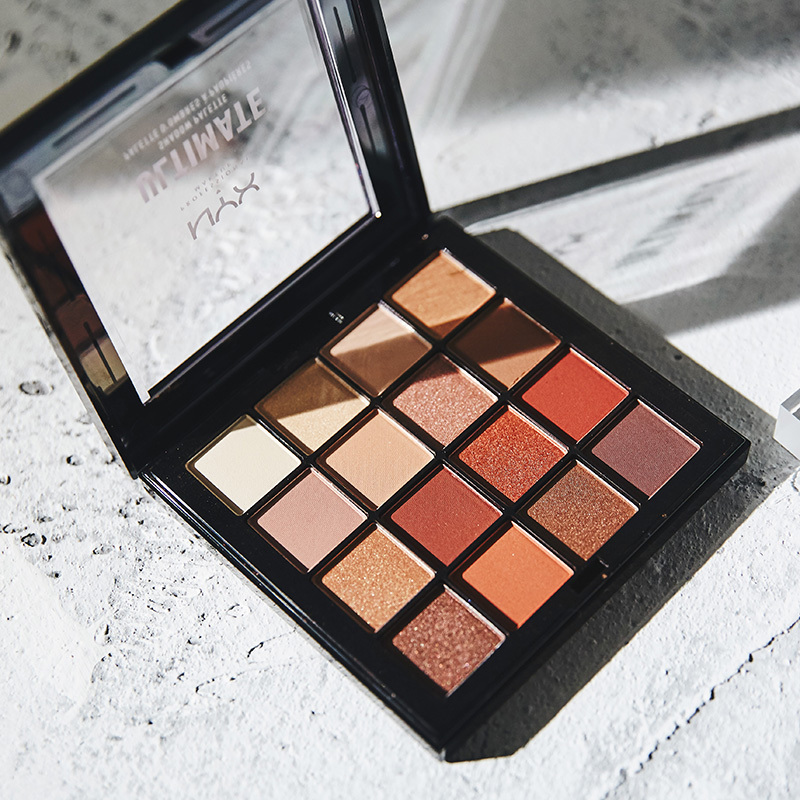 nyx美国进口nyx焕彩16色眼影盘珠光哑光大地南瓜色彩妆盘多色眼影0.