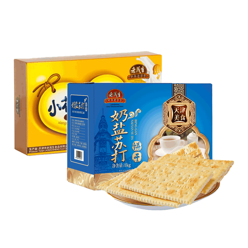老茂生 奶盐+小花生饼干 1000g 早餐休闲零食小吃大包装