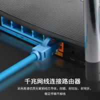 晶华 六类千兆双屏蔽网线 Cat6类高速网络连接线 工程家用电脑宽带监控8芯双绞纯铜跳线 蓝色15米 W130M