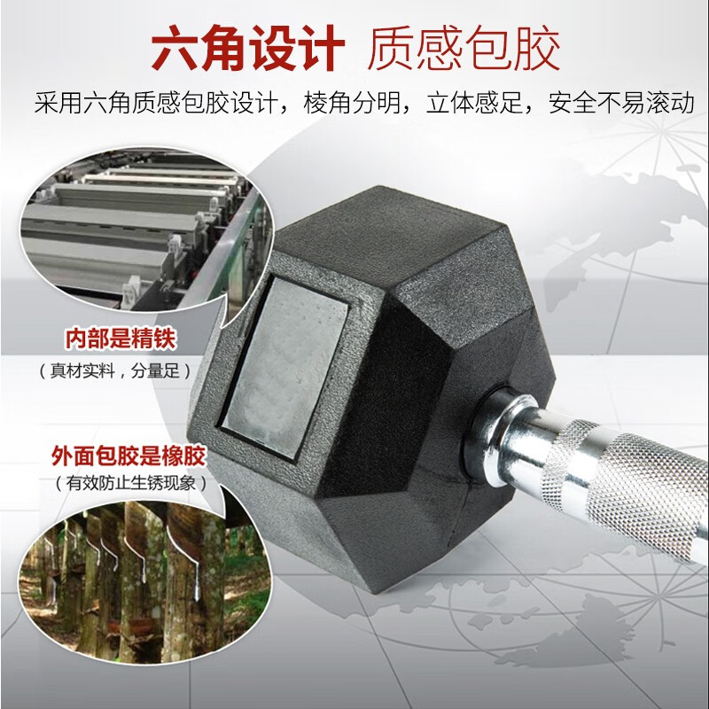 捷瑞特(JOROTO)J-YLLJ150 六角哑铃(一对装)高清大图